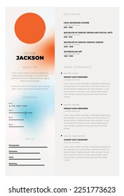 Modern CV Template with Gradient Background
