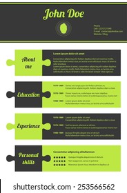 modern CV template with puzzle design