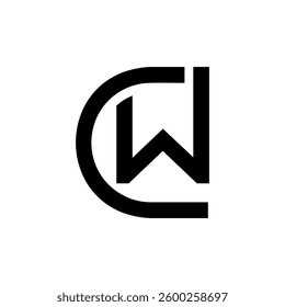 Modern CW Letter Logo Creative Abstract Minimalist Design