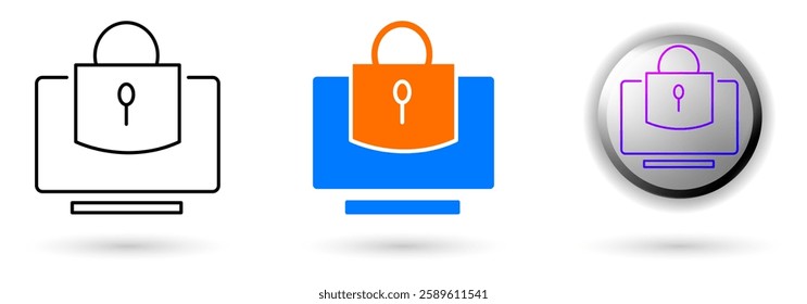 Modern cyber security icon collection with minimalist and futuristic concept. Ideal for technology websites, cyber security applications, IT branding and cybersecurity projects.