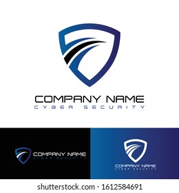 Modern cyber security logo design template