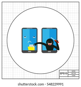 Modern cyber thief icon
