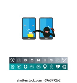 Modern cyber thief icon 