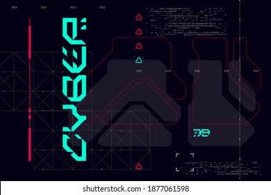 Modern Cyberpunk Poster. Futuristic Abstract HUD. Good For Game UI. Vector Illustration EPS10