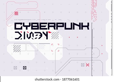 Modern cyberpunk poster. Futuristic Abstract HUD. Good for game UI. Vector Illustration EPS10