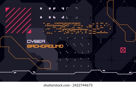 Modern cyberpunk poster. Futuristic Abstract HUD. Good for game UI. Vector Illustration EPS10