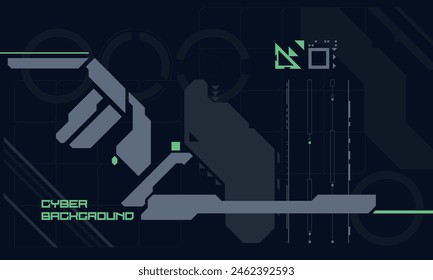 Modern cyberpunk poster. Futuristic Abstract HUD. Game background for User Interface. Vector Illustration EPS10