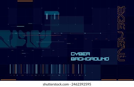 Modern cyberpunk poster. Futuristic Abstract HUD. Game background for User Interface. Vector Illustration EPS10