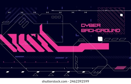 Modern cyberpunk poster. Futuristic Abstract HUD. Game background for User Interface. Vector Illustration EPS10