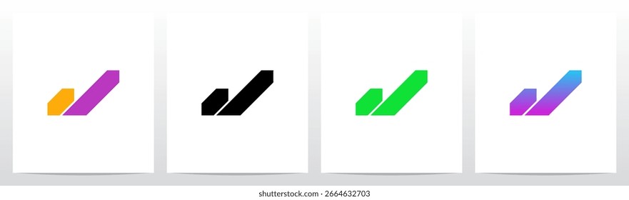 Tecnologia Cyberpunk moderna Geometric Initial Letter Logo Design J