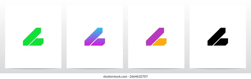 Tecnologia Cyberpunk moderna Geometric Initial Letter Logo Design L