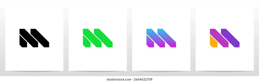 Modern Cyberpunk Technology Geometric Initial Letter Logo Design M