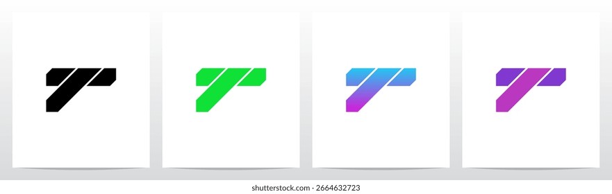 Tecnologia Cyberpunk Moderna Geometric Initial Letter Logo Design T