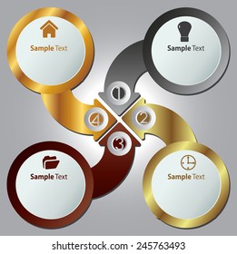 modern cycle text box template for website computer graphic technology and internet, numbers.