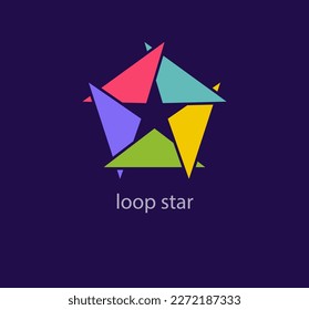 Modern cyclic star logo. Unique design color transitions. Colorful Star logo template. vector.