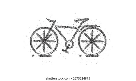 Modern Cycling Particle Drawing, Vector Illustration.