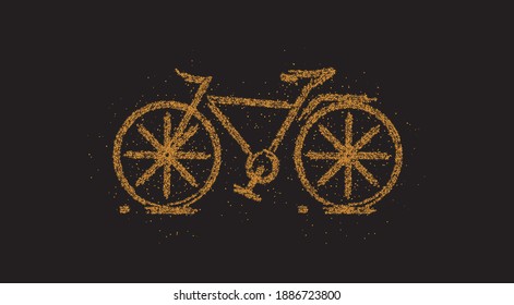Modern Cycling Particle Drawing, Vector Illustration.