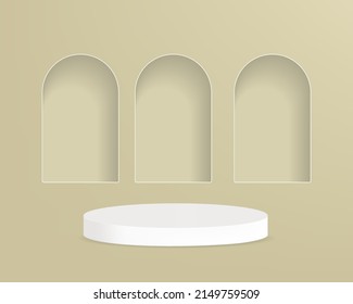 Modern cylinder podium on the abstract background Vector