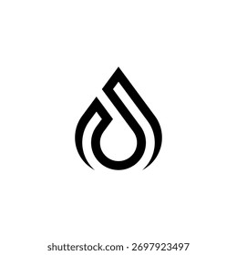 Modern 'd' fluid icon shaped like a drop or flame. Conveys purity, energy, and innovation. Ideal for essential oils or clean water tech.