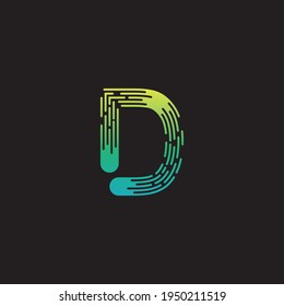 Modern D Initial letter alphabet font logo vector design