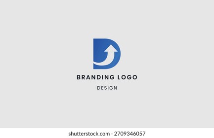 Design moderno do logotipo da seta em D