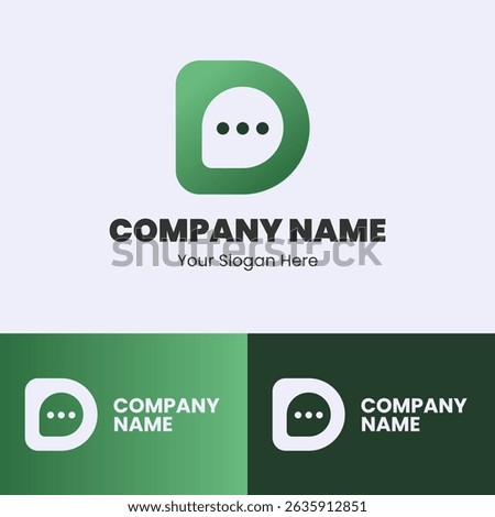 Modern D Letter Chat Logo Design for Messaging and Communication Apps.