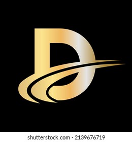 Modernes D-Brief-Logo-Design. D Logo für luxuriöse Markendarstellung. Elegantes und stilvolles D-Logo-Design für Ihr Unternehmen
