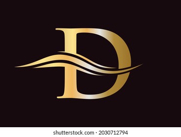 Modern D logotype for luxury branding. Initial D letter business logo design vector. D logo design