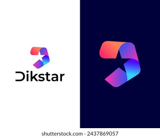 Modern D star logo concept vector design