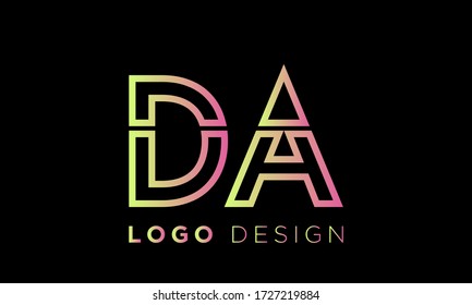 modern DA letter logo vector,simple DA letter
