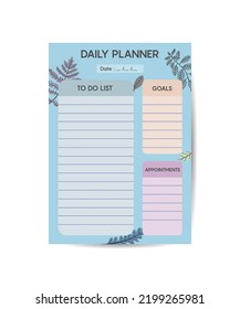 modern daily planner with autumn leaves. simple printable to do list.