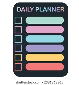 Modern daily planner  template. Daily, weekly, monthly planner template. Cute and simple printable to do list. Vector illustration