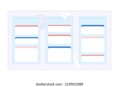 A modern daily routine to achieve your goals. Empty fields to fill in information about the business. Office poster for workers.
