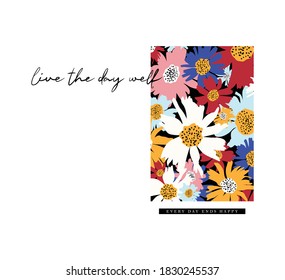 modern daisy print design -vector