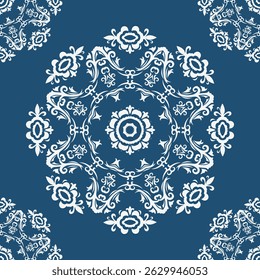 Modern Damask Patterns Baroque Arabic Pattern Design Folk Embroidery, Aztec Ornament Print. Design for Carpet, Wallpaper, Clothing, Wrapping, Fabric