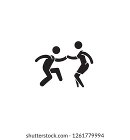 Modern dance black vector concept icon. Modern dance flat illustration, sign