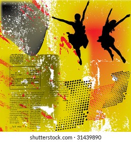 modern dance grunge background illustration