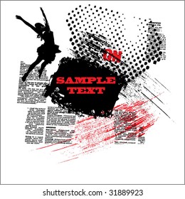 modern dance grunge background illustration