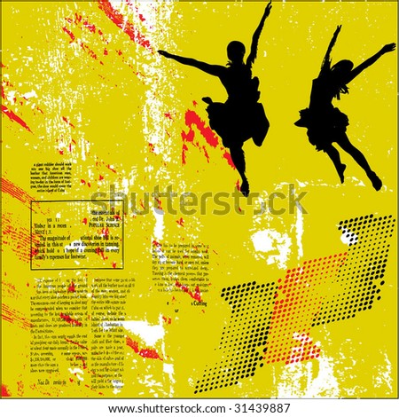 modern dance grunge background illustration