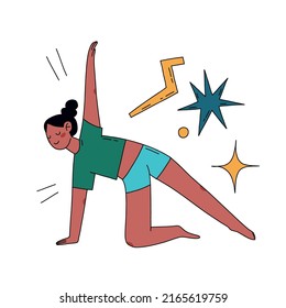 Modern dance hand drawn flat illustration. Dancer in dance school minimal vector illustration isolated on white background. Contemporary dance.