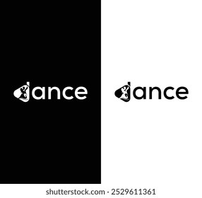 Design de logotipo de dança moderna com silhueta elegante para branding e entretenimento