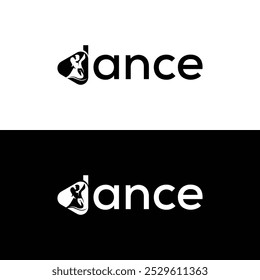 Diseño moderno del logotipo de la danza con la silueta elegante para la marca y el entretenimiento