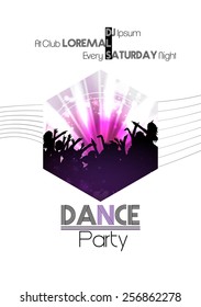 Modern Dance Party Poster Background Template - Vector Illustration