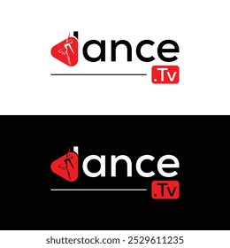 Modern Dance TV Logo with Iconic Silhouette and Bold Typography