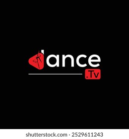 Logo de la TV de la danza moderna con la silueta icónica y la tipografía audaz
