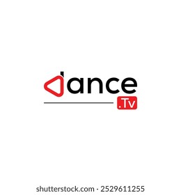 Logo de la TV de la danza moderna con la silueta icónica y la tipografía audaz