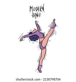 Modern dance vector illustration isolated in white background
