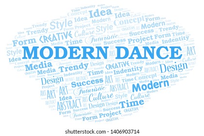 Modern Dance word cloud. Wordcloud made with text only.