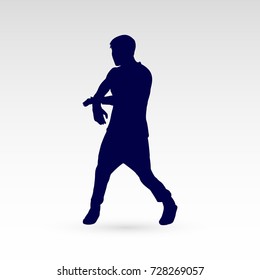 Modern Dancer Silhouette of a Man Dancer Hip Hop Choreography