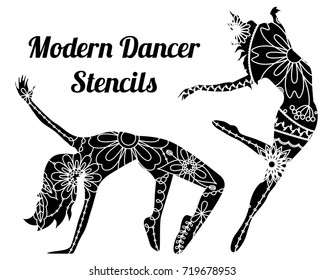 Modern dancer stencils